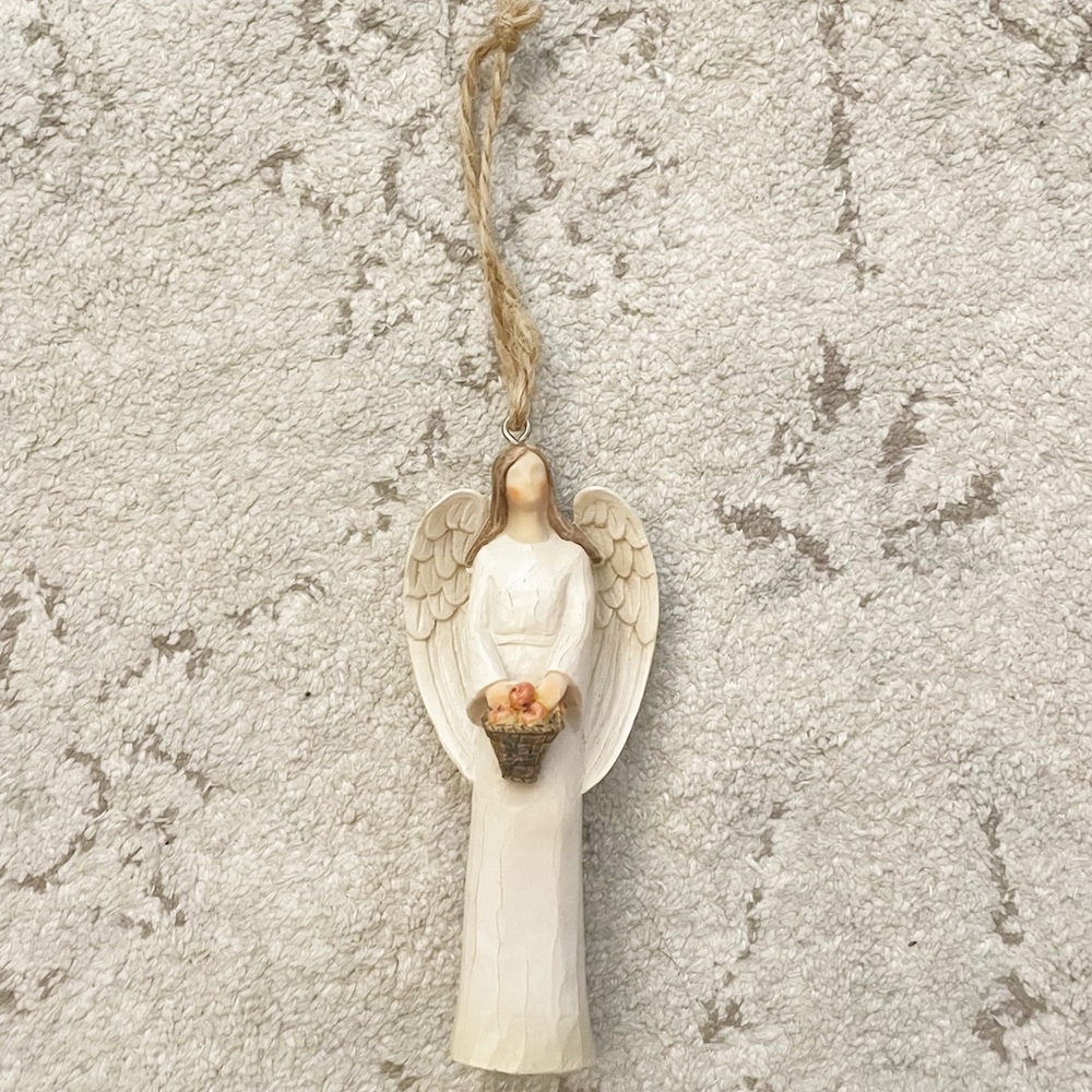 Seagull Studios Christmas Ornament Angel with Fruit Basket